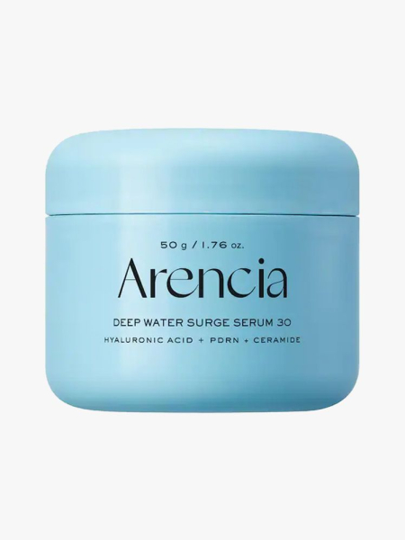 Arencia Deep Water Surge Hydrating Serum 30 in branded tub component on a light gray background